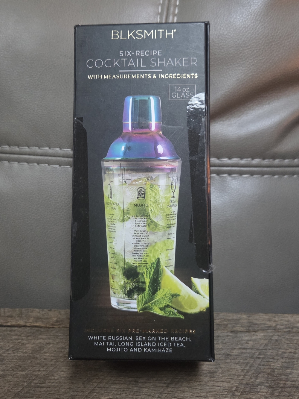 NIB * Sealed Box* BLKSMITH Six-Recipe Cocktail Shaker ~ B1A